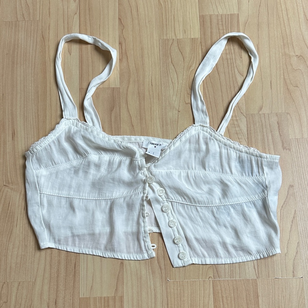 NWOT forever 21 button up cropped camisole